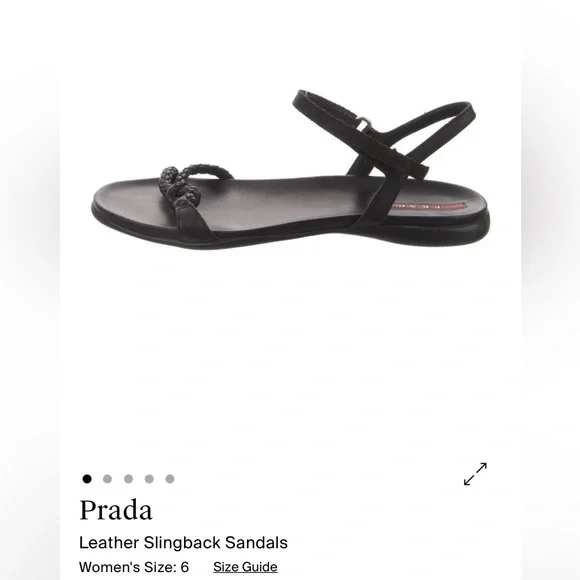 Prada Leather Slingback Sandals - Picture 1 of 5